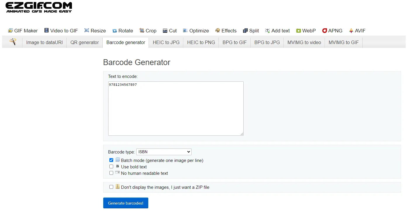 Ezgif Barcode Generator