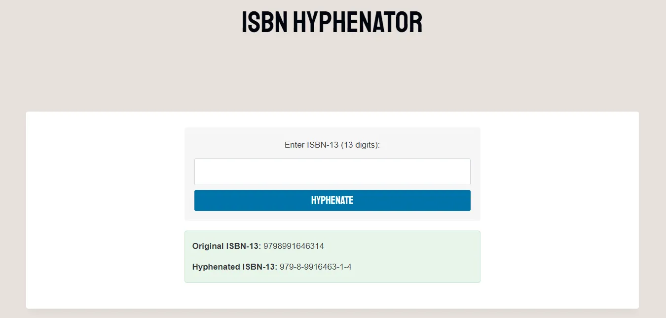 ISBN Hyphenator by ISBN Publishing