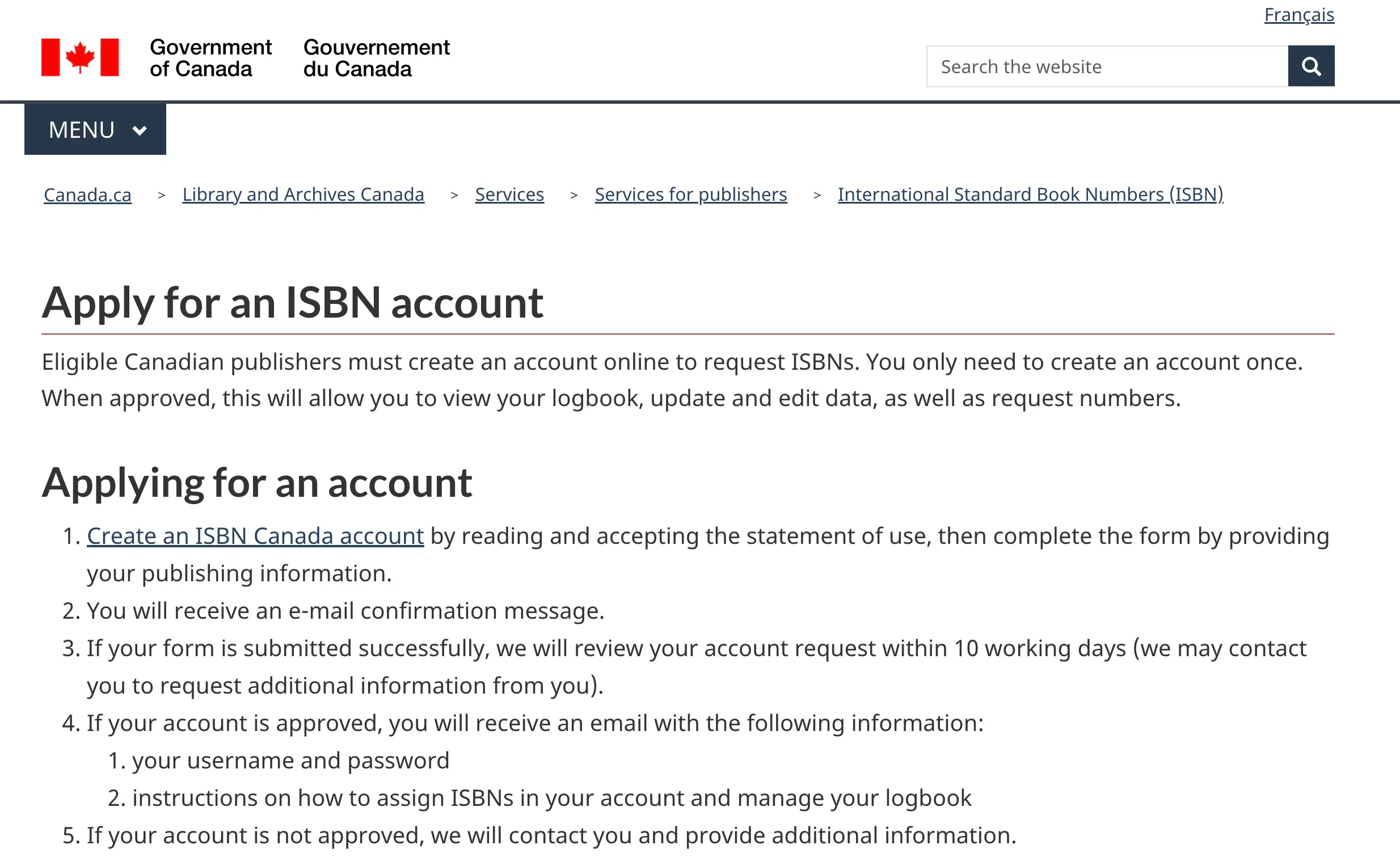 Canada ISBN Agency