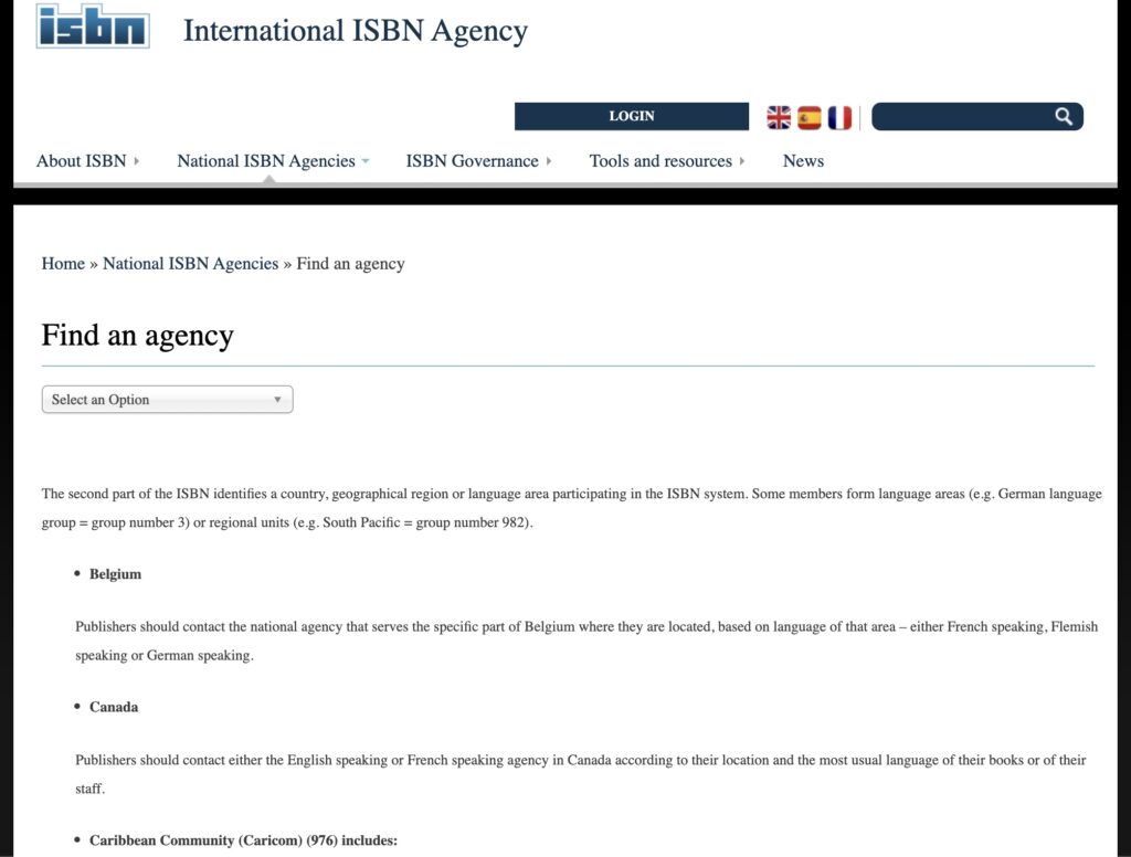 If you need help finding an ISBN Agency